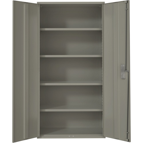 Armoire de rangement Hi-Boy, Acier, 4 Tablettes, 72" h x 36" la x 18" P, Gris Auto-Cam