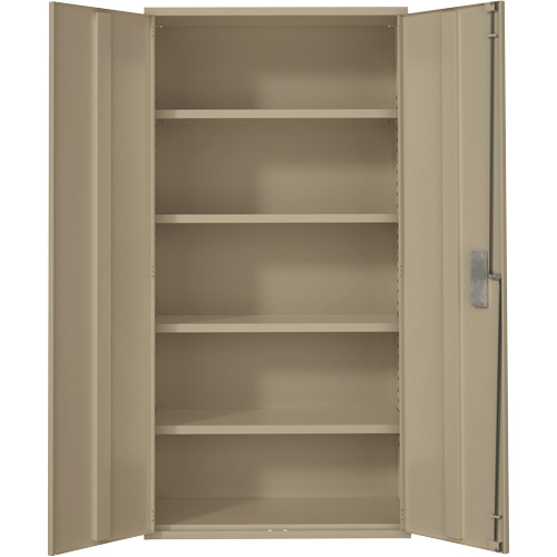 Armoire de rangement Hi-Boy, Acier, 4 Tablettes, 72" h x 36" la x 18" P, Beige Auto-Cam