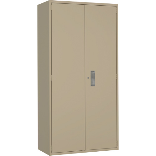 Combination Storage Cabinet, Steel, 6 Shelves, 72" H x 36" W x 18" D, Beige Auto-Cam