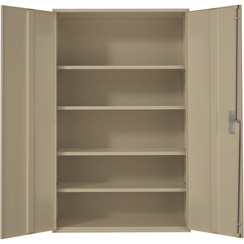 Extra Wide Hi-Boy Storage Cabinet, Steel, 4 Shelves, 72" H x 48" W x 24" D, Beige Auto-Cam