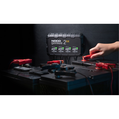 Genius&reg; 2X4 4-Bank, 8-Amp Battery Charger Auto-Cam