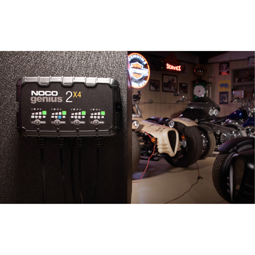 Genius&reg; 2X4 4-Bank, 8-Amp Battery Charger Auto-Cam