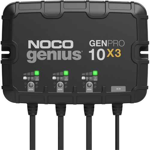 Chargeur de batterie embarqu&eacute; &agrave; 3 sorties de 30 amp&egrave;res GenPro10X3 Genius Auto-Cam