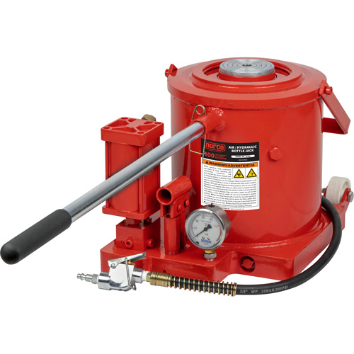 Bottle Jack, 100 Ton(s), Air Hydraulic, 17-7/10" Raised Height Auto-Cam