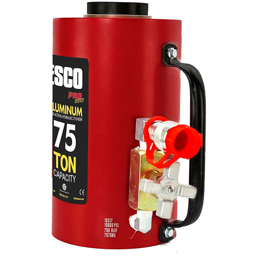 Heavy-Duty Hydraulic Cylinder, 6" Stroke, 75 Ton(s) Capacity, 10000 PSI Auto-Cam
