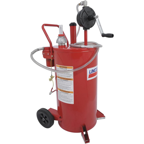 Chariot &agrave; carburant en acier de 25 gallons avec pompe rotative bidirectionnelle et filtre Auto-Cam