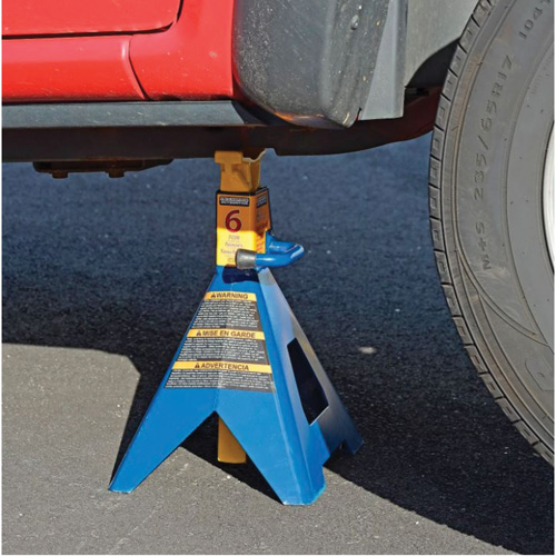 Jack Stand, Locking Handle/Ratchet, 6 tons Capacity, 25-1/4" H Auto-Cam