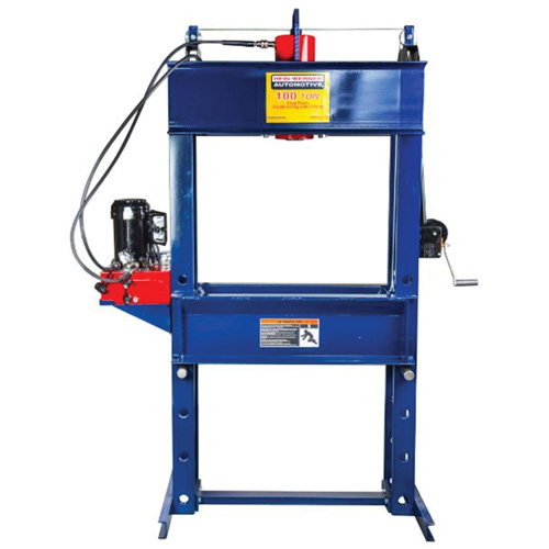 Double Acting Shop Press with Electric Pump, 100 tons Capacity Auto-Cam