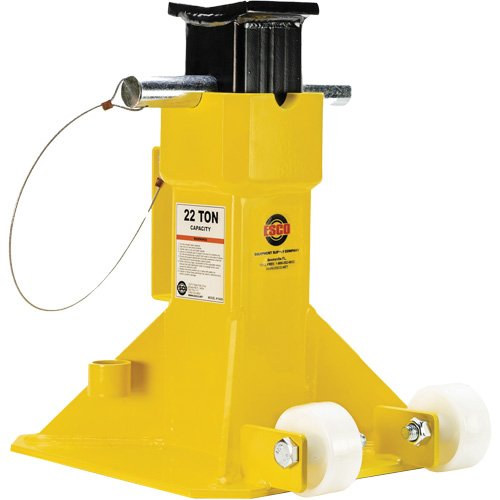 EZ-Wheel Jack Stand, Locking Pin, 22 Tons Capacity, 13-1/2" - 20" H Auto-Cam