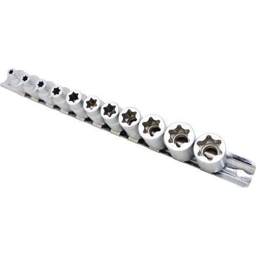 Flat-Cut E-"Star" Socket Set, 11 Pieces, 3/8" Drive Size Auto-Cam