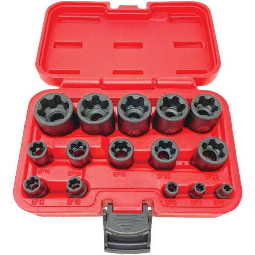 EP "Star" Plus Socket Set, 15 Pieces, 1/4"/3/8"/1/2" Drive Size Auto-Cam