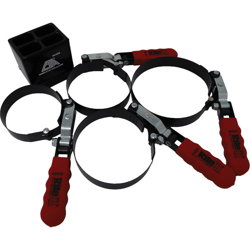 Ensemble de 4 cl&eacute;s pour filtre &agrave; huile avec support Auto-Cam