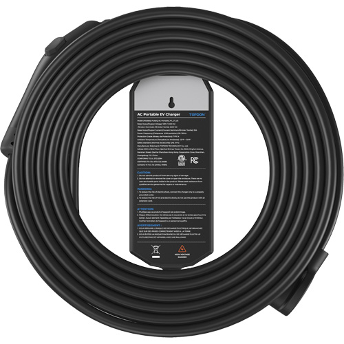 Fiche NEMA 6-50 portable PulseQ AC, 32 A, Niveau 2 CA, Connecteur Type 1 (SAE J1772) Auto-Cam