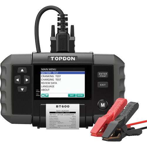 BT600 12V Battery & 12V/24V System Tester with Built-in Printer Auto-Cam