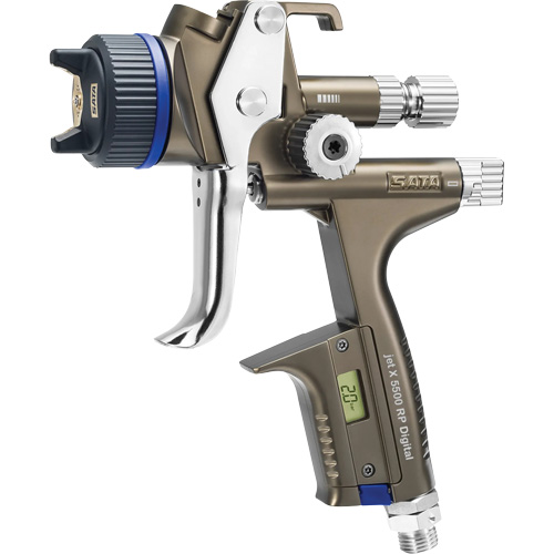 Pistolet de peinture de premi&egrave;re qualit&eacute; pour peinture automobile avec psi num&eacute;rique X5500 RP 1,3 O RPS D, Entr&eacute;e d'air 1/4" NPT, 10,24 pi³/min, Capacit&eacute; 0,6 L/0,9 L, 0,17 psi Auto-Cam