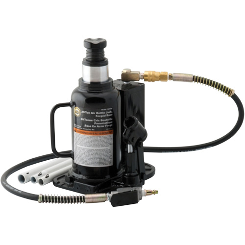 Air Actuated Bottle Jack, 20 Ton(s), Air Hydraulic, 18-3/4" Raised Height Auto-Cam