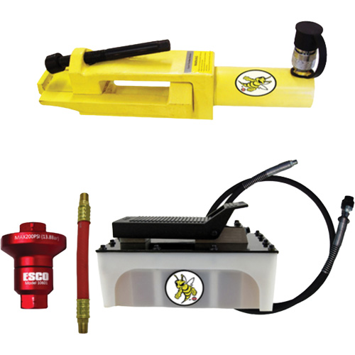 Ensemble de brise-talon pour pneus g&eacute;ants/&eacute;quipement de terrassement Yellow Jackit Auto-Cam