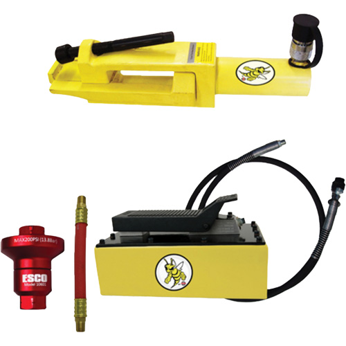 Ensemble de brise-talon pour pneus g&eacute;ants/&eacute;quipement de terrassement Yellow Jackit Auto-Cam