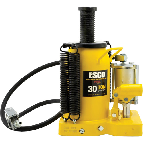 Cric-bouteille de s&eacute;rie Pro, 30 tonnes, Air comprim&eacute;/hydraulique, 20" Hauteur &eacute;lev&eacute;e Auto-Cam