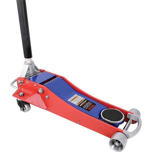 Lightweight Floor Jack, 3 Ton(s) Capacity, 3" Lowered, 19-3/4" Raised, Manual Hydraulic Auto-Cam