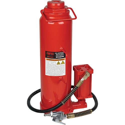 High Height Bottle Jack, 30 Ton(s), Air Hydraulic, 33-9/10" Raised Height Auto-Cam