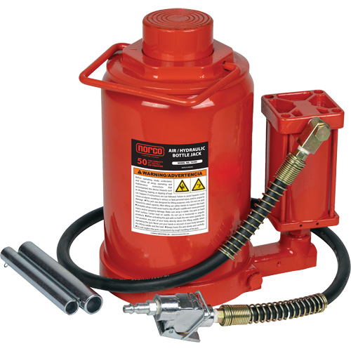 Standard Height Bottle Jack, 50 Ton(s), Air Hydraulic, 19" Raised Height Auto-Cam