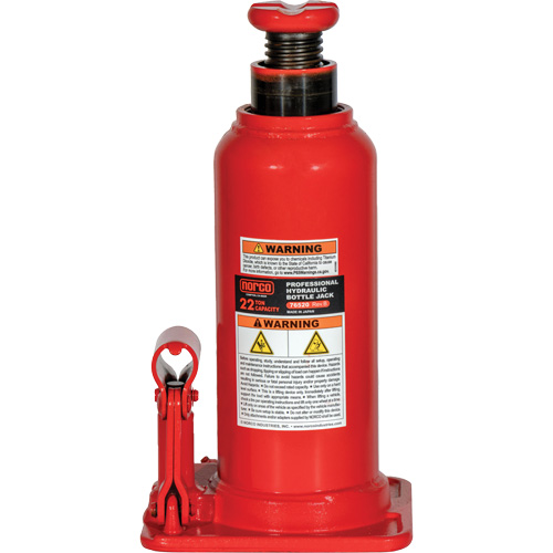 Cric hydraulique bouteille professionnel avec orifice pour manom&egrave;tre, 22 tonne(s), 20-49/250" Hauteur &eacute;lev&eacute;e Auto-Cam
