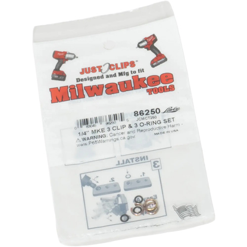 Jeu de clips et joints toriques de 1/4 po pour Milwaukee Auto-Cam