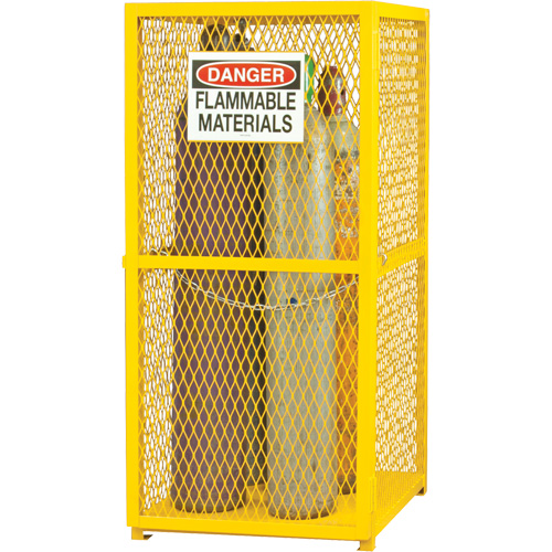 Armoire de rangement pour bouteilles &agrave; gaz, nbre de bouteilles: 9, 30" , 30" , 71-3/4" , Jaune Auto-Cam