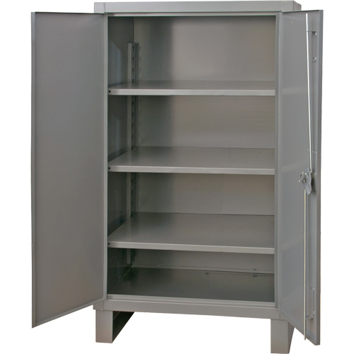 Extra Heavy-Duty Cabinet, Steel, 3 Shelves, 66" H x 48" W x 24" D, Grey Auto-Cam