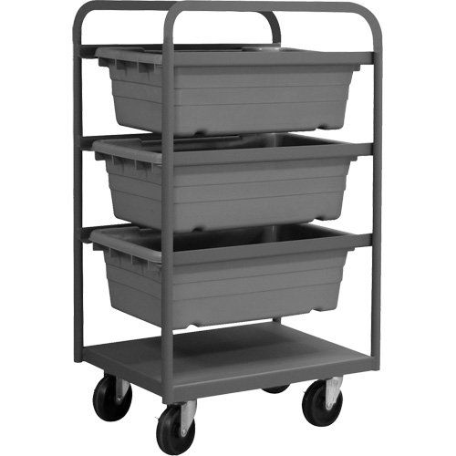 Mobile Tub Rack, Double-sided, 3 bins, 26" W x 18" D x 42" H Auto-Cam