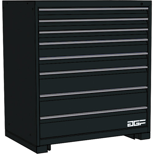 Modular Drawer Cabinet, 8 Drawers, 24" W x 24" D x 40" H, Black Auto-Cam