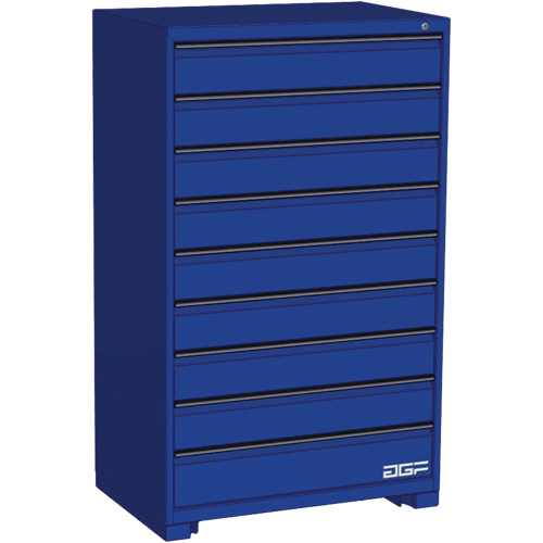 Modular Drawer Cabinet, 9 Drawers, 36" W x 24" D x 60" H, Blue Auto-Cam