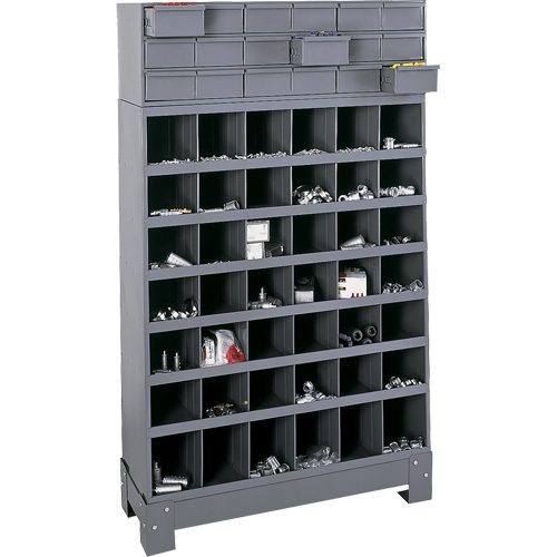 Modular Small Parts Storage Unit, Steel, 18 Drawers, 33-3/4" x 12-1/4" x 58-5/8", Grey Auto-Cam