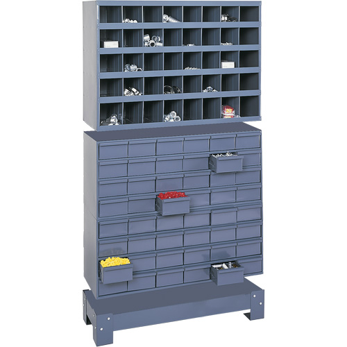 Unit&eacute; de stockage modulaire pour petites pi&egrave;ces, Acier, 48 tiroirs, 33-3/4" x 12-1/4" x 58-3/8", Gris Auto-Cam