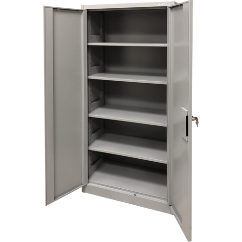 Storage Cabinet, Steel, 4 Shelves, 78" H x 36" W x 24" D, Grey Auto-Cam