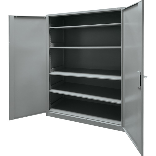Storage Cabinet, Steel, 4 Shelves, 78" H x 48" W x 24" D, Grey Auto-Cam