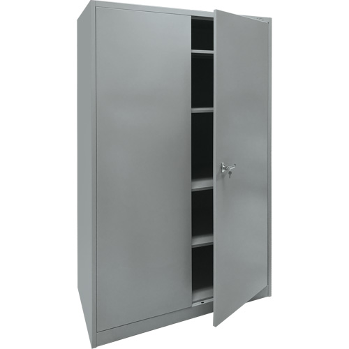 Storage Cabinet, Steel, 4 Shelves, 78" H x 48" W x 24" D, Grey Auto-Cam