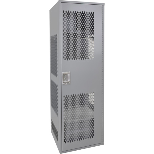 Gear Locker with Door, Steel, 24" W x 24" D x 72" H, Grey Auto-Cam