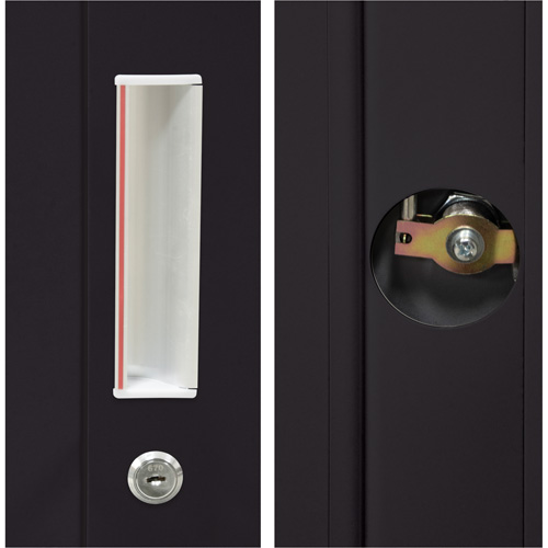 Armoire de rangement Hi-Boy, Acier, 4 Tablettes, 72" h x 36" la x 18" P, Noir Auto-Cam
