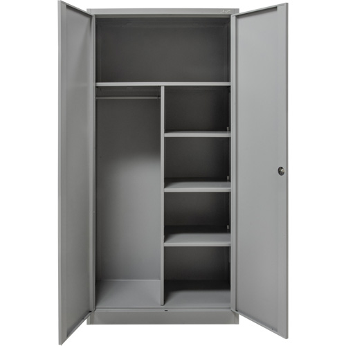 Combination Storage Cabinet, 36" W x 18" D x 72" H, Grey Auto-Cam