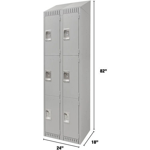 Casiers, 3 niveaux, Bloc de 2, 24" x 18" x 82", Acier, Gris, D&eacute;mont&eacute; Auto-Cam