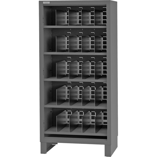 Heavy-Duty Open Front Cabinet with Dividers, Steel, 0 Drawers, 36" x 24" x 78", Grey Auto-Cam