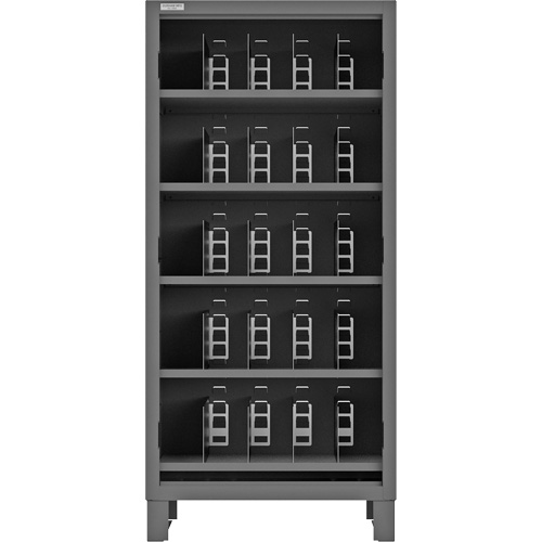 Heavy-Duty Open Front Cabinet with Dividers, Steel, 0 Drawers, 36" x 24" x 78", Grey Auto-Cam