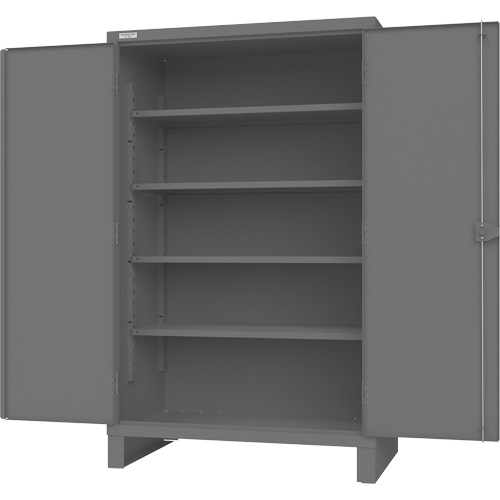 Armoire avec portes encastr&eacute;es en panneau perfor&eacute;, Acier, 4 Tablettes, 78" h x 48" la x 30" P, Gris Auto-Cam