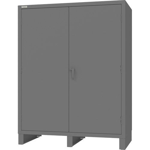 Cabinet with Recessed Doors, Steel, 4 Shelves, 78" H x 60" W x 30" D, Grey Auto-Cam