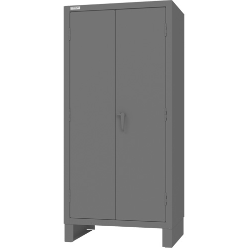 Cabinet with Hanging Bar & Standard Recessed Doors, Steel, 78" H x 36" W x 24" D, Grey Auto-Cam