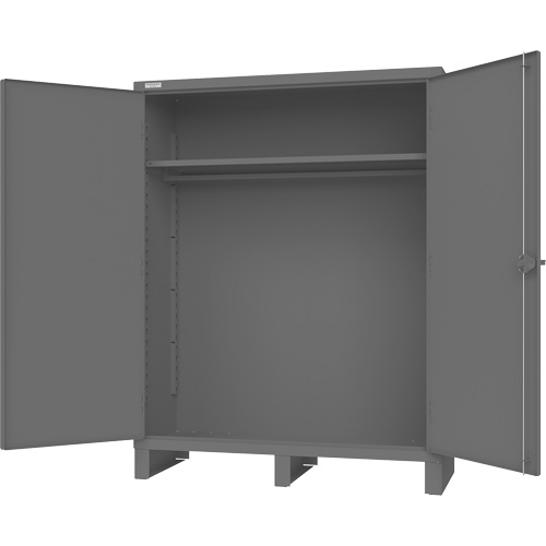 Cabinet with Hanging Bar & Standard Recessed Doors, Steel, 78" H x 60" W x 24" D, Grey Auto-Cam