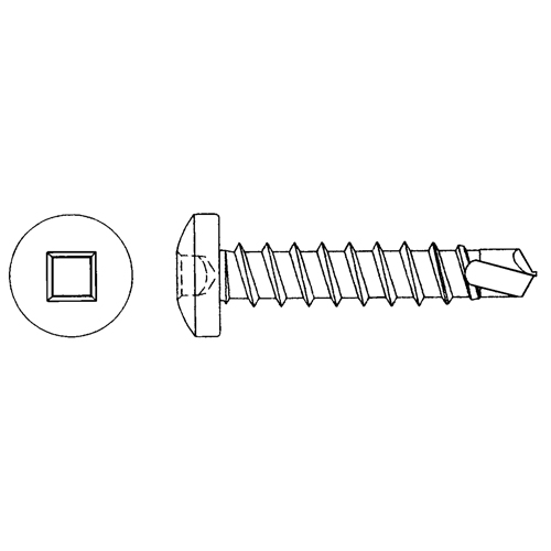 Self Drill Pan Head Screws, #10 x 1-1/2" L, Zinc Plated Auto-Cam