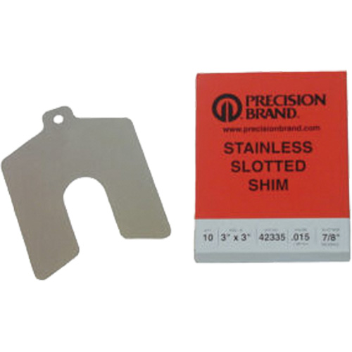 Slotted Shim Assortments, 4" L x 0.001"- 0.125" Thickness, 4" W, Stainless Steel Auto-Cam